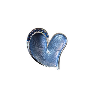 Coronet Heart Magnetic Brooch Blue Silver NWT Boutique Jewelry Gift